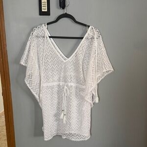 Miken White Lace Swim Coverup